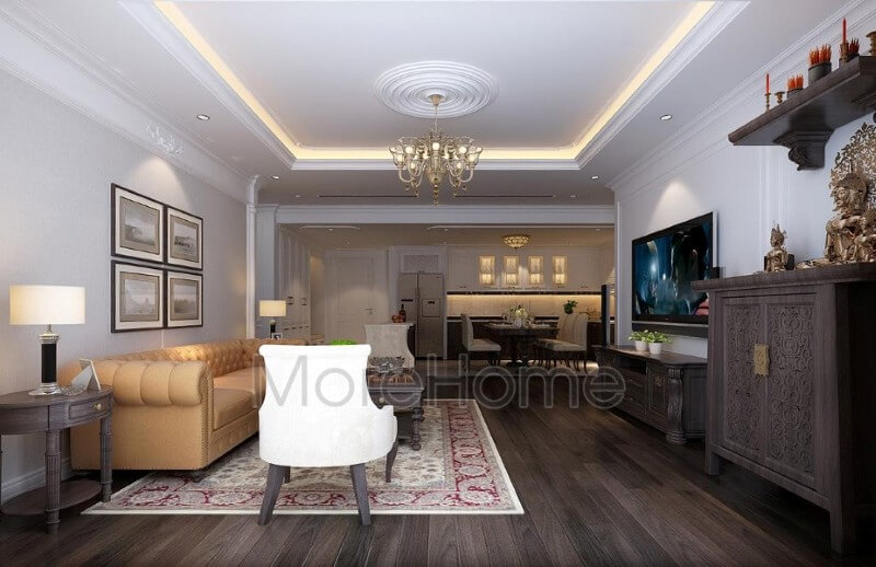 Mẫu thiết kế nội thất phòng khách chung cư cao cấp phong cách tân cổ điển Ngắm nhìn những mẫu thiết kế phòng khách tinh tế và tiện nghi