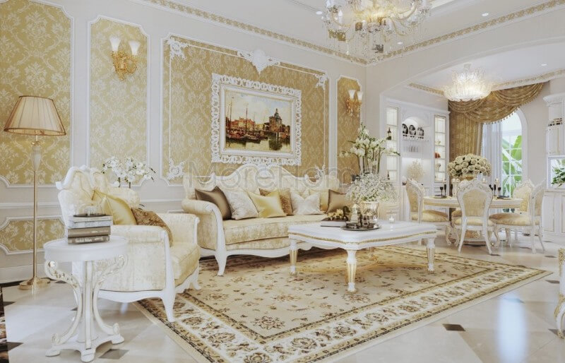 Trang trí nội thất phòng khách chung cư, biệt thự tân cổ điển được kiến trúc sư đầu tư tỉ mỉ về cả đường nét và màu sắc, thể hiện được đúng cái Tư vấn chọn lựa mẫu trang trí phòng khách sang trọng và ấn tượng
