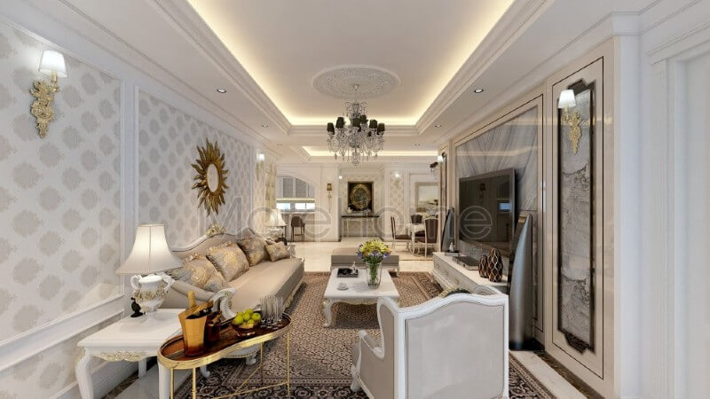 Thiết kế nội thất phòng khách chung cư cao cấp Xu hướng trang trí phòng khách sang trọng và tiện nghi