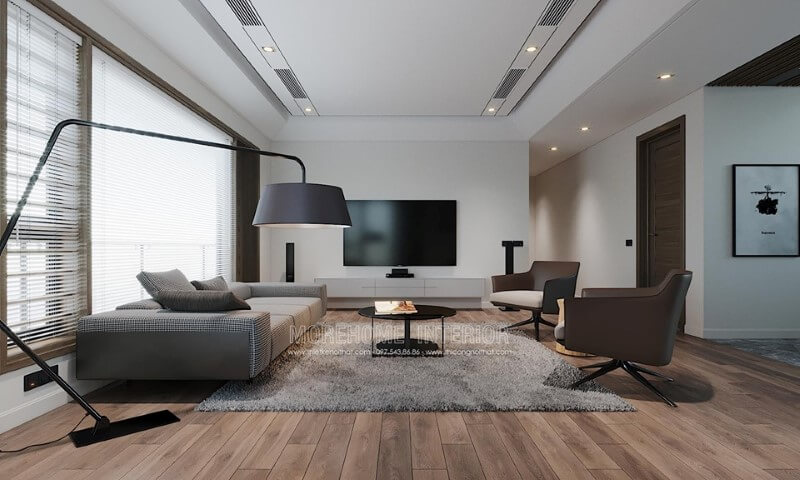 Lựa chọn tông màu trắng cho thiết kế phòng khách hiện đại trở lên thoáng rộng và hút mắt hơn Xu hướng trang trí phòng khách sang trọng và tiện nghi