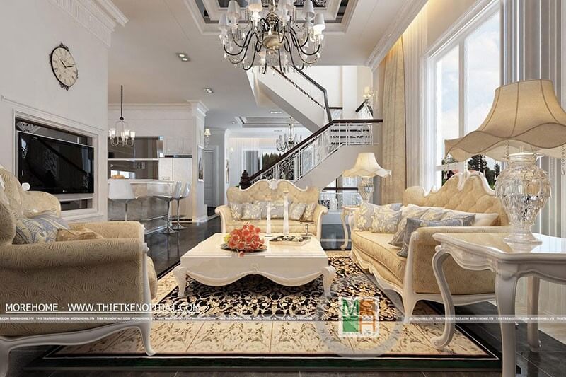 Thiết kế nội thất phong cách tân cổ điển sang trọng, đẳng cấp cho nhà biệt thự Xu hướng trang trí phòng khách sang trọng và tiện nghi