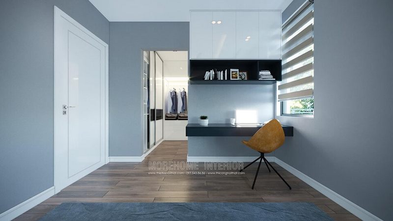 Cửa gỗ công nghiệp mang lại vẻ đẹp hiện đại cho không gian phòng ngủ của trẻ em.